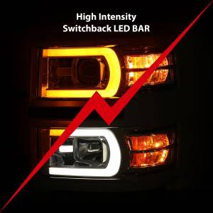 Anzo USA - 111413 | Anzo USA Projector Headlights Plank Style w/ Switchback Chrome (2014-2015 Silverado 1500) - Image 5