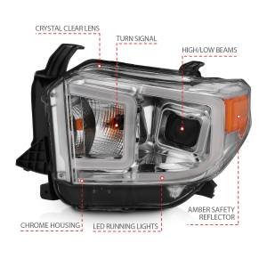 Anzo USA - 111415 | Anzo USA Projector Headlights Plank Style w/ Switchback Chrome (2014-2019 Tundra) - Image 4