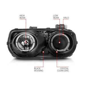 Anzo USA - 121003 | Anzo USA Projector Headlights w/ Halo Black (1994-1997 Integra) - Image 4