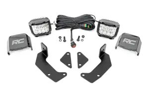 96106 | Rough Country LED Cube Light Kit Front Mount For CFMoto UForce 1000/1000XL | 2022-2022 | 3 Inch Osram Wide Angle Series Lights