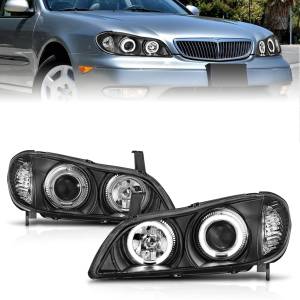 Anzo USA - 121077 | Honda Civic Projector Headlights w/ Halo Black (2000-2001 I-30 | 2002-2004 I-35) - Image 6