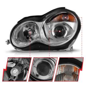 Anzo USA - 121080 | Projector Headlights Chrome (2001-2007 C Class W203) - Image 2