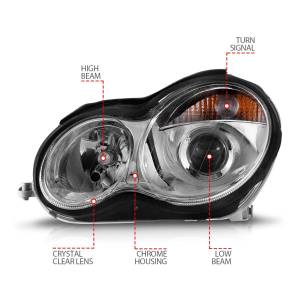 Anzo USA - 121080 | Projector Headlights Chrome (2001-2007 C Class W203) - Image 4