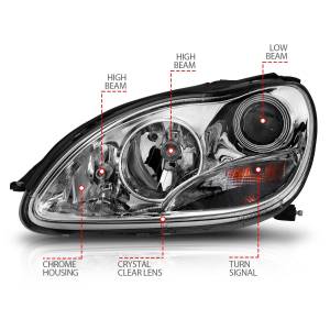 Anzo USA - 121092 | Anzo USA Projector Headlights Chrome (2000-2005 S Class W220) - Image 4