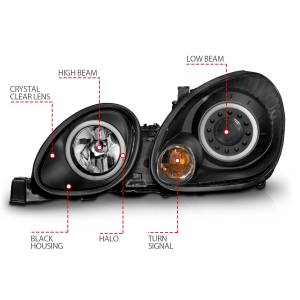 Anzo USA - 121144 | Anzo USA Projector Headlights w/ Halo Black (1998-2005 GS300, GS400, GS430) - Image 3