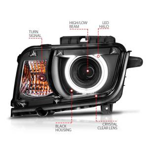 Anzo USA - 121312 | Anzo USA Projector Headlights w/ Halo Black (2010-2013 Camaro) - Image 4