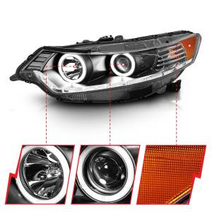 Anzo USA - 121393 | Anzo USA Projector Headlights w/ Halo Black (2009-2012 TSX) - Image 2