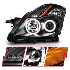 Anzo USA - 121395 | Anzo USA Projector Headlights w/ Halo Black (2008-2009 Altima 2 Door) - Image 2