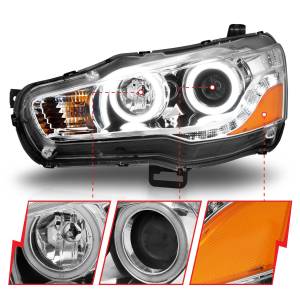 Anzo USA - 121427 | Anzo USA Projector Headlights w/ Halo Chrome (2008-2015 Lancer) - Image 2