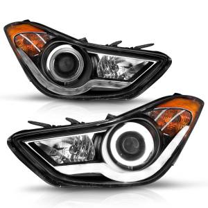 121456 | Anzo USA Projector Headlights w/ Halo Black (2011-2013 Elantra)