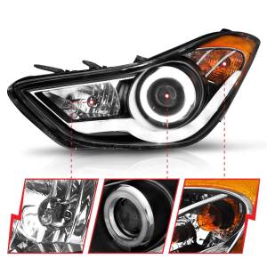 Anzo USA - 121456 | Anzo USA Projector Headlights w/ Halo Black (2011-2013 Elantra) - Image 2