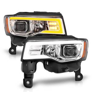 Anzo USA - 111419 | Anzo USA Projector Headlights Plank Style w/ Switchback Chrome (2017-2022 Grand Cherokee) - Image 2