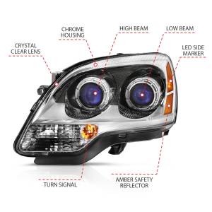 Anzo USA - 111476 | Anzo USA Crystal Headlight Chrome (2007-2012 Acadia) - Image 3