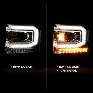 Anzo USA - 111486 | Anzo USA Projector Headlight Plank Style Chrome w/ Sequential Signal (2016-2019 Sierra 1500) - Image 6