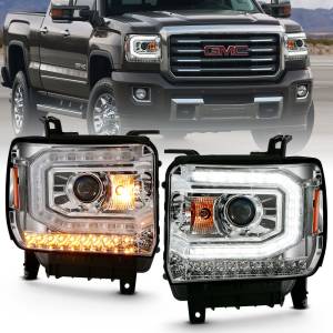 Anzo USA - 111486 | Anzo USA Projector Headlight Plank Style Chrome w/ Sequential Signal (2016-2019 Sierra 1500) - Image 7