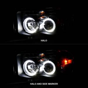 Anzo USA - 111490 | Anzo USA Projector Headlights w/ Halo Black Clear (2002-2005 Ram 1500 | 2003-2005 Ram 2500, 3500) - Image 6