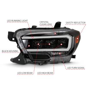 Anzo USA - 111496 | Anzo USA Led Projector Headlights Plank Style Black (2016-2023 Tacoma) - Image 4