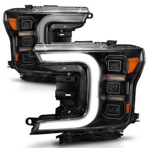 Anzo USA - 111519 | Anzo USA Full Led Projector Headlight w/ Light Bar Sequential Signal Black (2018-2020 F150 Pickup) - Image 1