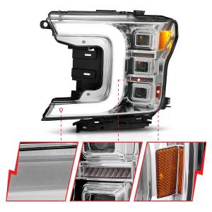 Anzo USA - 111521 | Anzo USA Full Led Projector Headlight w/ Light Bar Sequential Signal Chrome (2018-2020 F150 Pickup) - Image 2