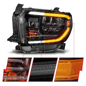 Anzo USA - 111532 | Anzo USA LED Crystal Headlights w/ Switchback Chrome Housing w/ DRL (2014-2017 Tundra) - Image 2