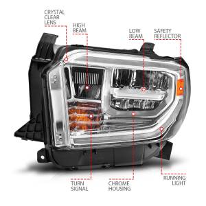 Anzo USA - 111534 | Anzo USA LED Crystal Headlights w/ Switchback Chrome Housing w/ DRL (2014-2021 Tundra) - Image 4