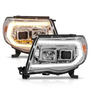 111565 | Anzo USA Projector Headlights w/ Sequential Light Bar Chrome Housing (2005-2011 Tacoma)