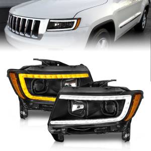 Anzo USA - 111568 | Anzo USA Projector Headlights w/ Light Bar Switchback Black Housing (2011-2013 Grand Cherokee) - Image 6