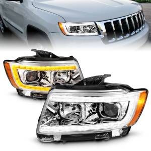 Anzo USA - 111569 | Anzo USA Projector Headlights w/ Light Bar Switchback Chrome Housing (2011-2013 Grand Cherokee) - Image 6