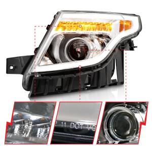 Anzo USA - 111576 | Anzo USA Projector Headlights w/ Light Bar Chrome Housing (2011-2015 Explorer) - Image 2