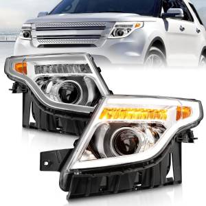 Anzo USA - 111576 | Anzo USA Projector Headlights w/ Light Bar Chrome Housing (2011-2015 Explorer) - Image 6