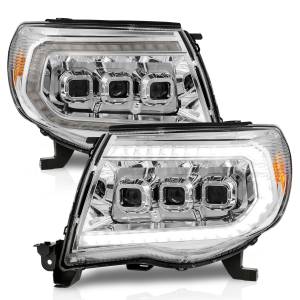 111582 | Anzo USA Full Led Projector Headlights w/ Light Bar Switchback Sequential Chrome Housing w/ Initiation Light (2005-2011 Tacoma)