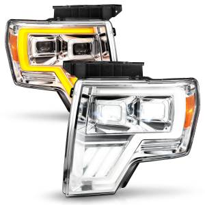 111607 | Anzo USA Full Led Projector Chrome Headlights w/ Initiation Feature (2009-2014 F150 Pickup)