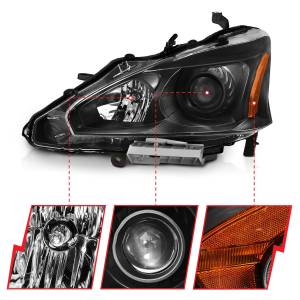 Anzo USA - 121549 | Anzo USA Projector Headlight Black (2013-2015 Altima 4dr) - Image 2