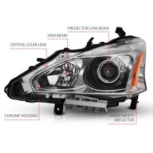 Anzo USA - 121550 | Anzo USA Projector Headlight Chrome (2013-2015 Altima 4dr) - Image 4