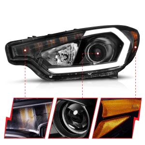 Anzo USA - 121562 | Anzo USA Projector Headlights w/ Light Bar Black Housing w/ DRL (2014-2016 Forte) - Image 2