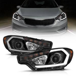 Anzo USA - 121562 | Anzo USA Projector Headlights w/ Light Bar Black Housing w/ DRL (2014-2016 Forte) - Image 7