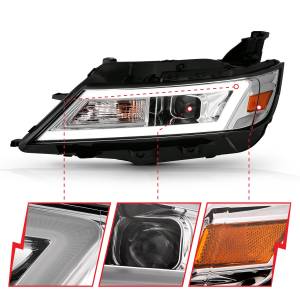 Anzo USA - 121575 | Anzo USA Square Projector LED Bar Headlights w/ Chrome Housing (2014-2020 Impala) - Image 2