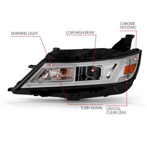 Anzo USA - 121575 | Anzo USA Square Projector LED Bar Headlights w/ Chrome Housing (2014-2020 Impala) - Image 4