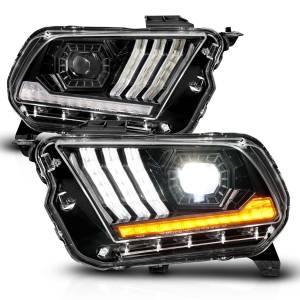 121577 | Anzo USA Full Led Projector Headlights w /sequential Light Tube (2010-2014 Mustang)