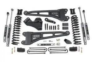 BDS1931H | BDS Suspension 4 Inch Lift Kit With Radius Arm For Ford F-250/F-350 Super Duty 4WD | 2005-2007 | Diesel | Rear Lift Block Kit Without Factory Overload, NX2 Nitro Series Shocks