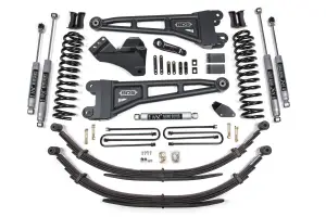 BDS1933H | BDS Suspension 4 Inch Lift Kit With Radius Arm For Ford F-250/F-350 Super Duty 4WD | 2005-2007 | Diesel | Rear Lift Leaf Springs, NX2 Nitro Series Shocks