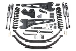 BDS1947FS | BDS Suspension 6 Inch Lift Kit With Radius Arm For Ford F-250/F-350 Super Duty 4WD | 2005-2007 | Diesel | Rear Lift 6 Inch Leaf Springs, Fox 2.0 Performance Series Shocks