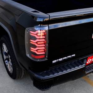 AlphaREX - 630050 | AlphaRex LUXX-Series LED Tail Lights GMC Sierra 1500 / 2500 HD / 3500 HD (2014-2018) | Black Red - Image 11