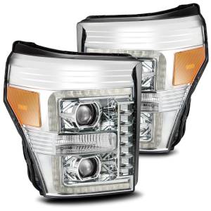 AlphaREX - 880141 | AlphaRex PRO-Series Halogen Projector Headlights For Ford F-250 / F-350 / F-450 / F-550 Super Duty (2011-2016) | Chrome - Image 1