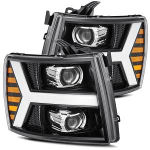 AlphaREX - 880206 | AlphaRex PRO-Series Halogen Projector Headlights For Chevrolet Silverado 1500 / 2500 HD / 3500 HD (2007-2013) | Jet Black - Image 1