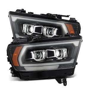 AlphaREX - 880574 | AlphaRex (MK II 2500 Style) PRO-Series Halogen Projector Headlights Ram 1500 (2019-2024) | Black - Image 1