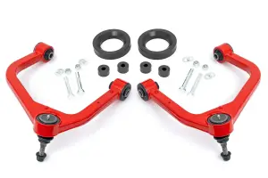 1325RED | Rough Country 1.75 Inch Leveling Kit With Red Upper Control Arms (2019-2025 Sierra 1500 AT4 4WD)