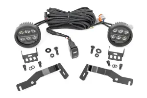 72102 | Rough Country LED Ditch Light Kit For Toyota Tacoma (2024-2024) | Black Series With Flood Beam