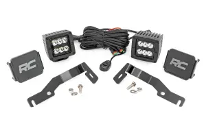 72101 | Rough Country LED Ditch Light Kit For Toyota Tacoma (2024-2024) | Black Series With Spot Beam