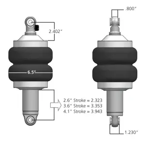 Ridetech - RT21120101 | RideTech Front HQ Shockwaves (1000 Series with 2.9" stroke and 1.7" eye) - Image 2